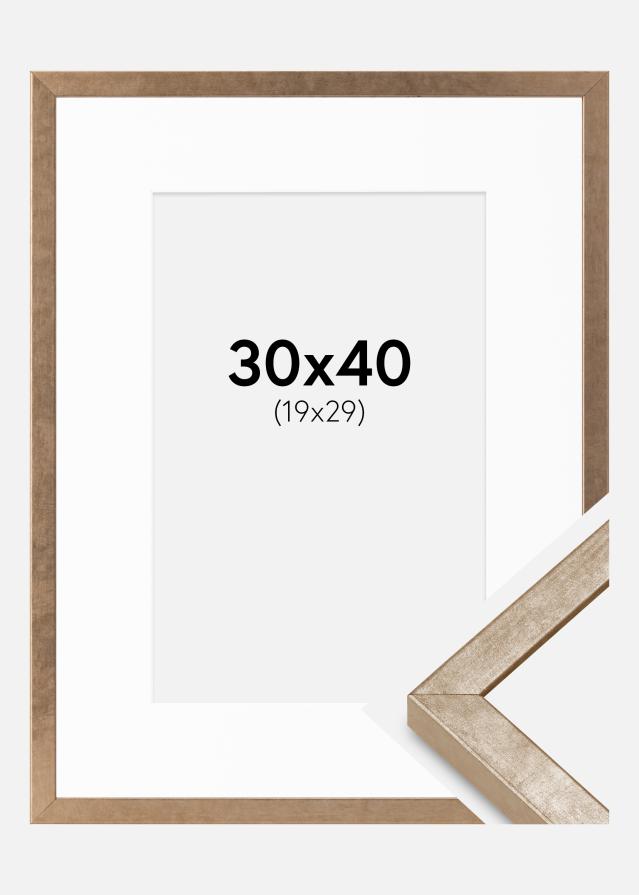 Cornice Ares Ottone 30x40 cm - passe-partout Bianco 20x30 cm