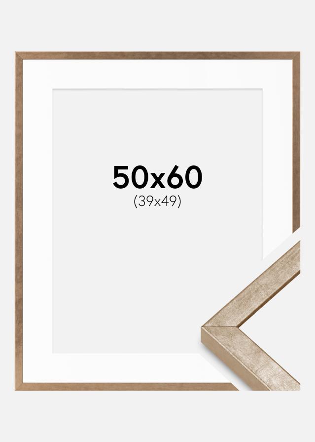 Cornice Ares Ottone 50x60 cm - passe-partout Bianco 40x50 cm