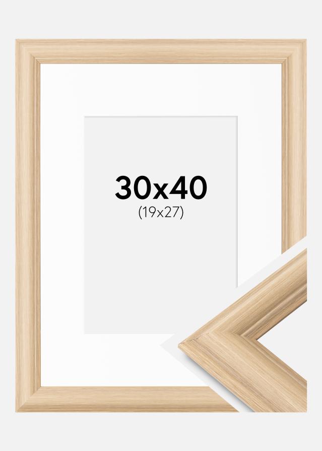 Cornice Västkusten Rovere 30x40 cm - Passe-partout Bianco 20x28 cm