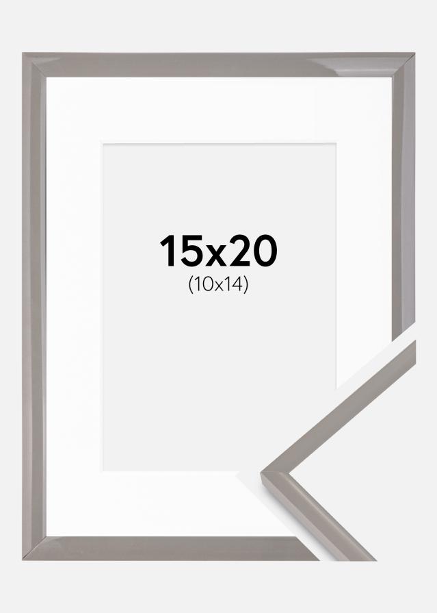 Cornice New Lifestyle grigio terra 15x20 cm - passe-partout Bianco 11x15 cm