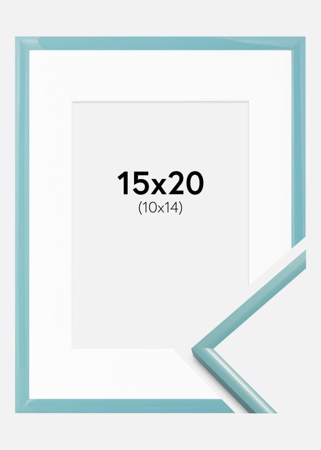 Cornice New Lifestyle Turchese 15x20 cm - passe-partout Bianco 11x15 cm