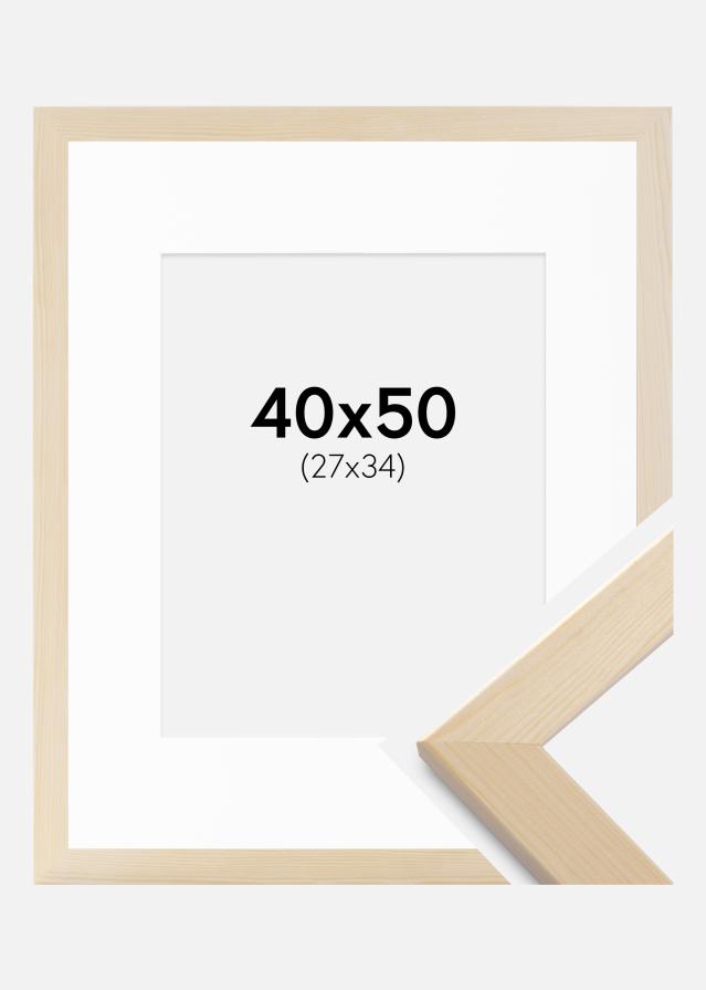 Cornice Trendline Natura 40x50 cm - passe-partout Bianco 28x35 cm