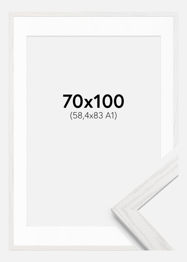 Cornice Stilren Bianco Quercia 70x100 cm - passe-partout Bianco 59,4x84 cm