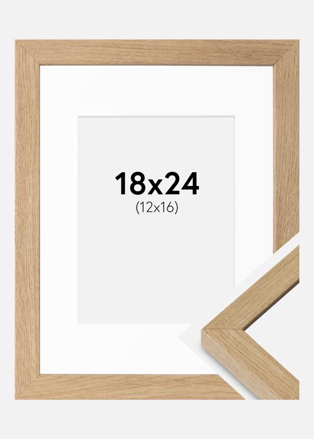 Cornice Hermes Naturale Quercia 18x24 cm - passe-partout Bianco 13x17 cm