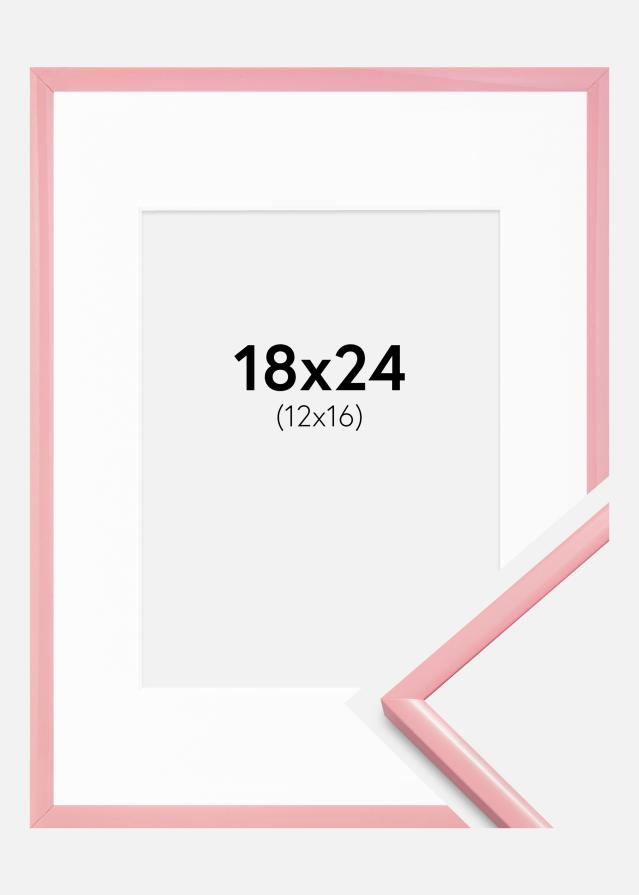Cornice New Lifestyle Rosa 18x24 cm - passe-partout Bianco 13x17 cm