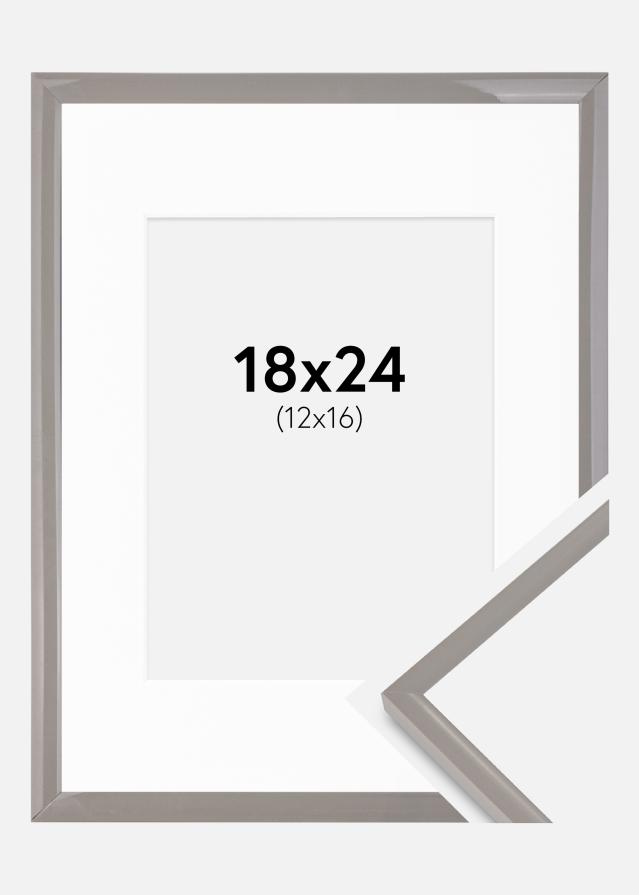 Cornice New Lifestyle Grigio Terra 18x24 cm - passe-partout Bianco 13x17 cm