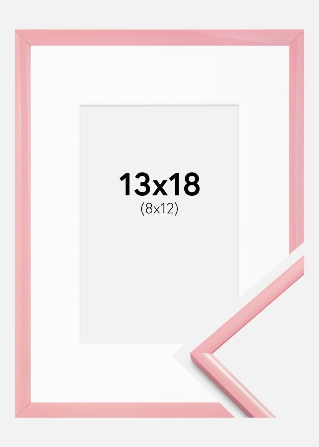 Cornice New Lifestyle Rosa 13x18 cm - passe-partout Bianco 9x13 cm