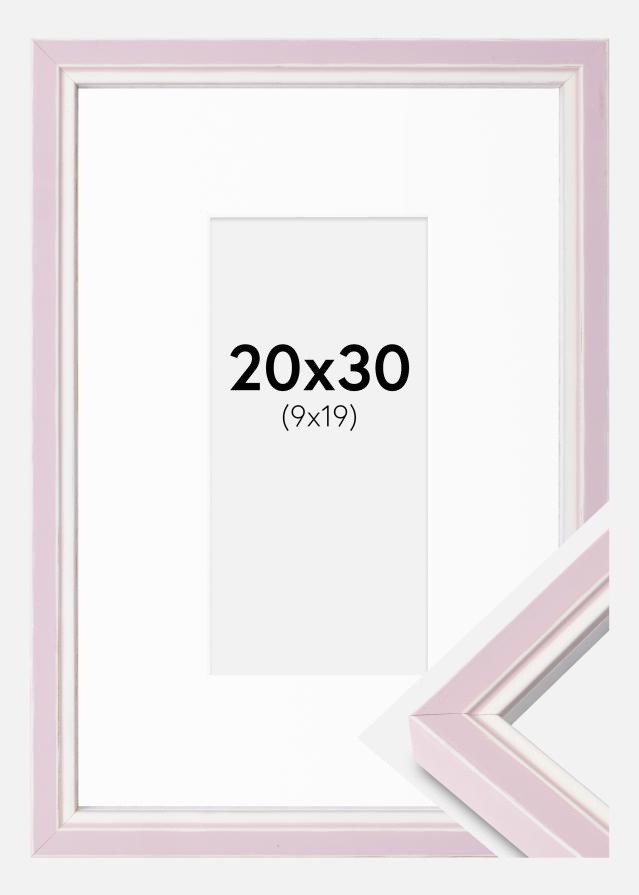 Cornice Diana rosa 20x30 cm - passe-partout Bianco 10x20 cm