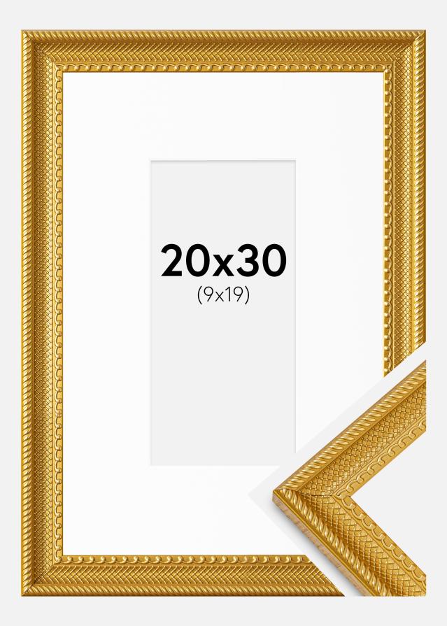 Cornice Lattice Oro 20x30 cm - passe-partout Bianco 10x20 cm