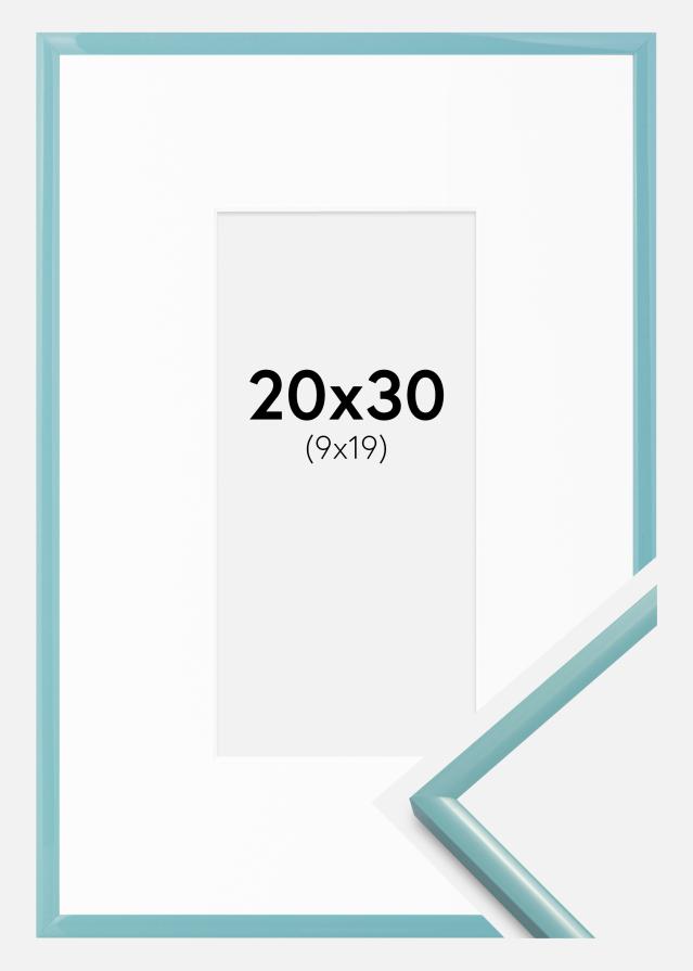 Cornice New Lifestyle Turchese 20x30 cm - passe-partout Bianco 10x20 cm