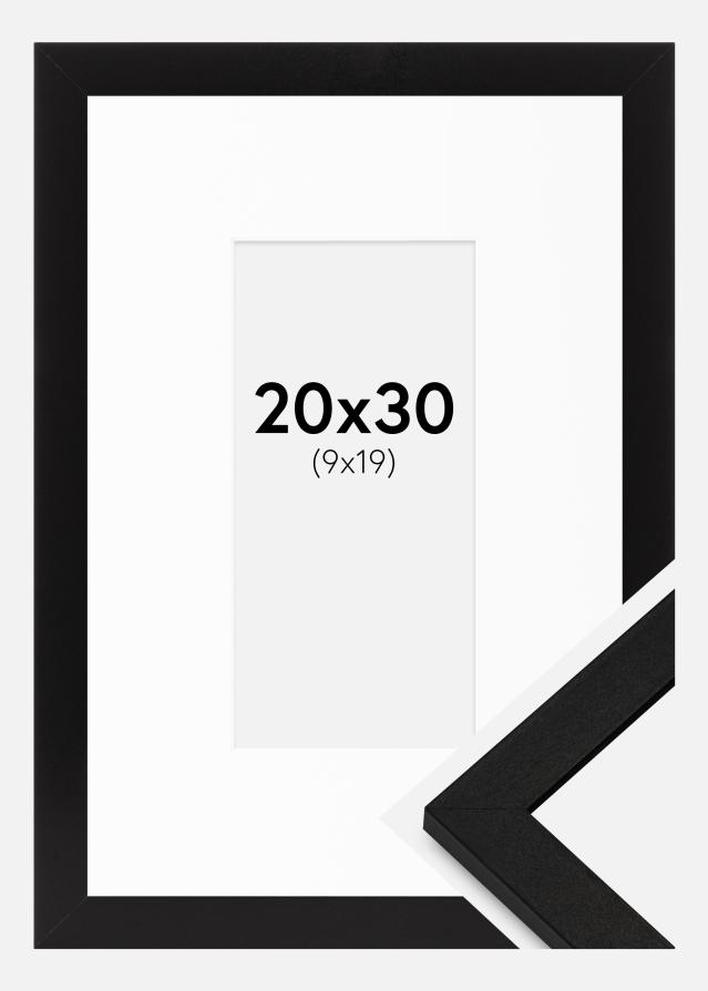 Cornice BGA Classic Nero 20x30 cm - passe-partout Bianco 10x20 cm