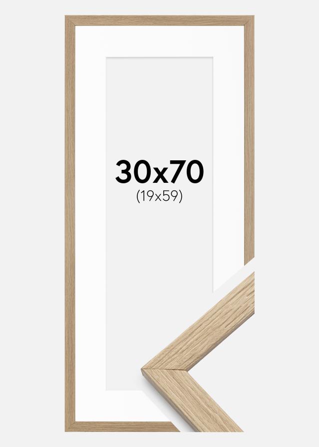 Cornice Stilren Rovere 30x70 cm - Passe-partout Bianco 20x60 cm