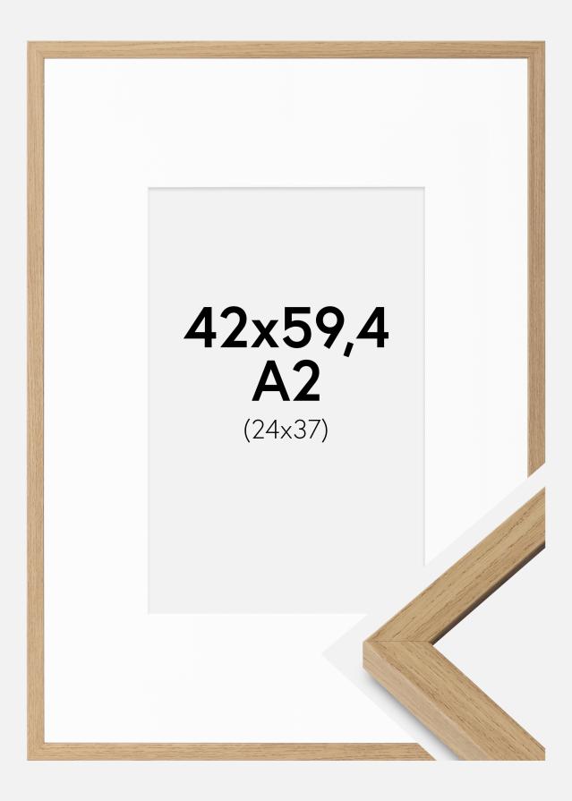 Cornice Ares Naturale Quercia 42x59,4 cm - passe-partout Bianco 25x38 cm