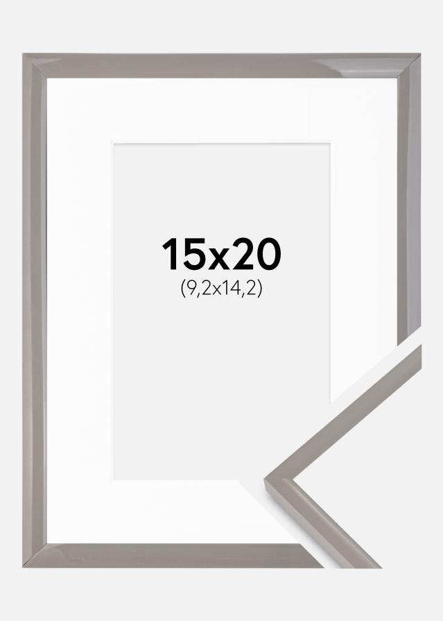 Cornice New Lifestyle grigio terra 15x20 cm - passe-partout Bianco 4x6 inches