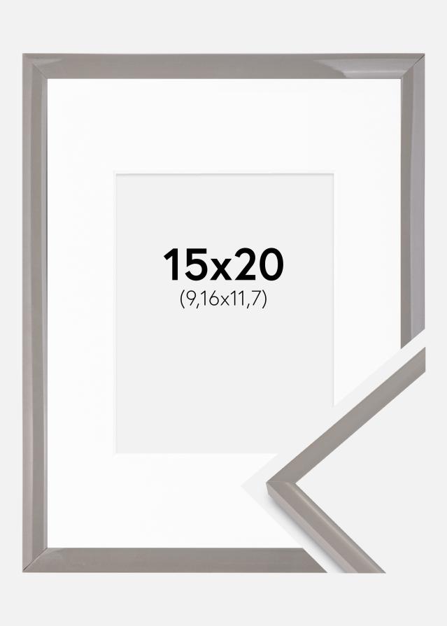 Cornice New Lifestyle grigio terra 15x20 cm - passe-partout Bianco 4x5 inches