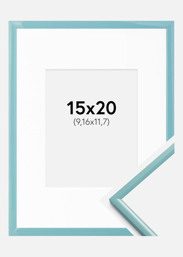 Cornice New Lifestyle Turchese 15x20 cm - passe-partout Bianco 4x5 inches
