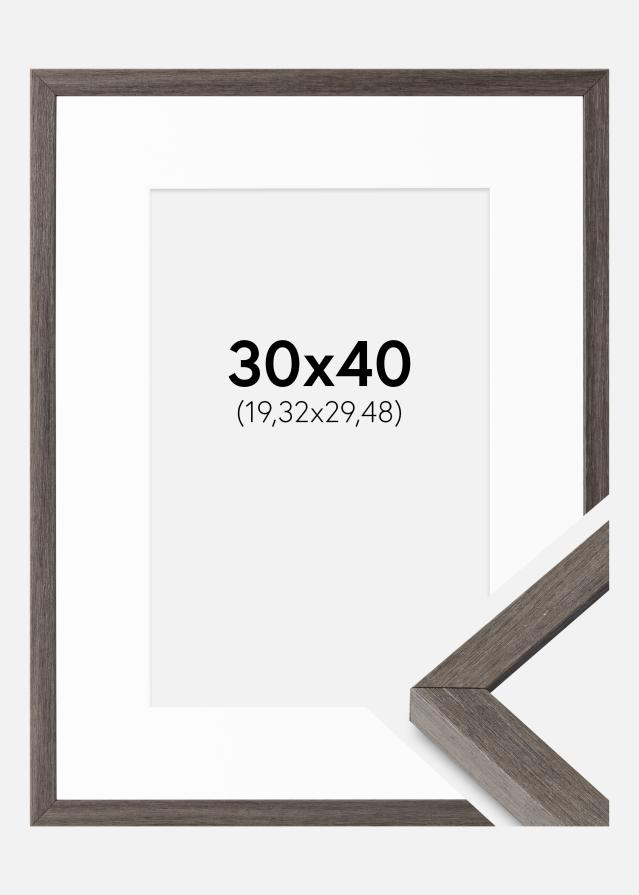 Cornice Ares quercia Grigio 30x40 cm - passe-partout Bianco 8x12 inches