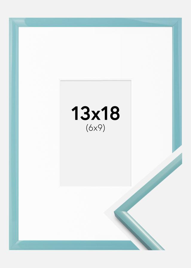 Cornice New Lifestyle Turchese 13x18 cm - passe-partout Bianco 7x10 cm