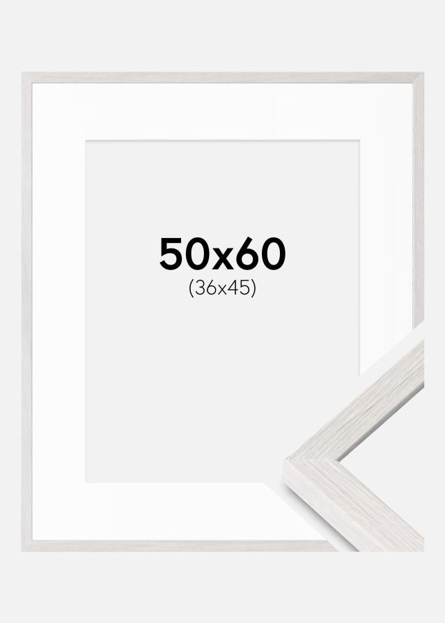 Cornice Ares Bianco Quercia 50x60 cm - passe-partout Bianco 37x46 cm