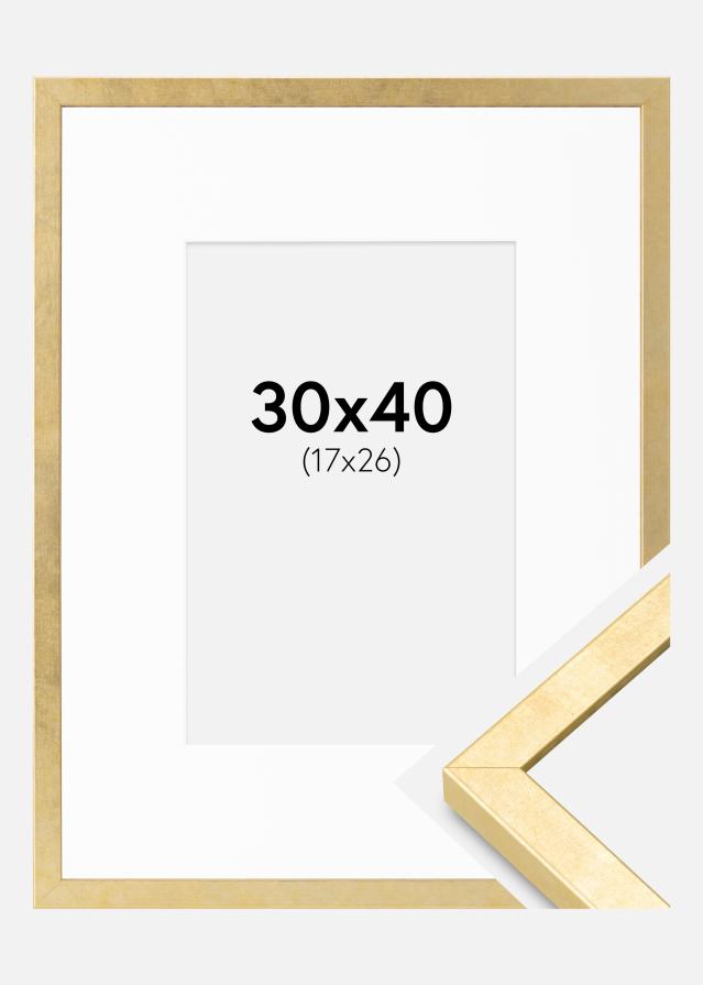 Cornice Ares Oro 30x40 cm - passe-partout Bianco 18x27 cm