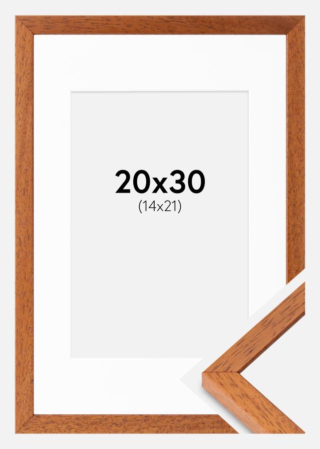 Cornice Ares Ciliegia 20x30 cm - passe-partout Bianco 15x22 cm