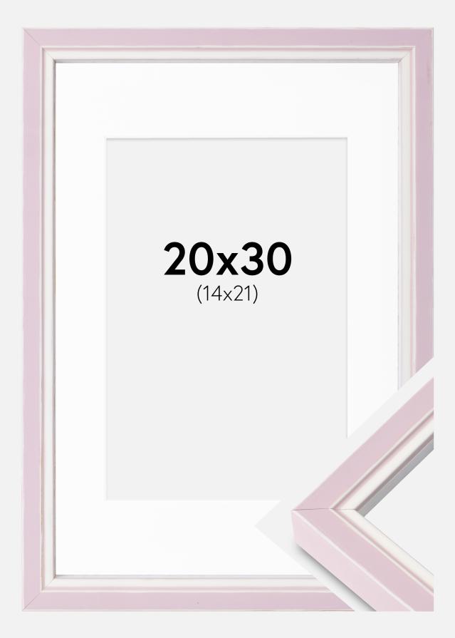 Cornice Diana rosa 20x30 cm - passe-partout Bianco 15x22 cm