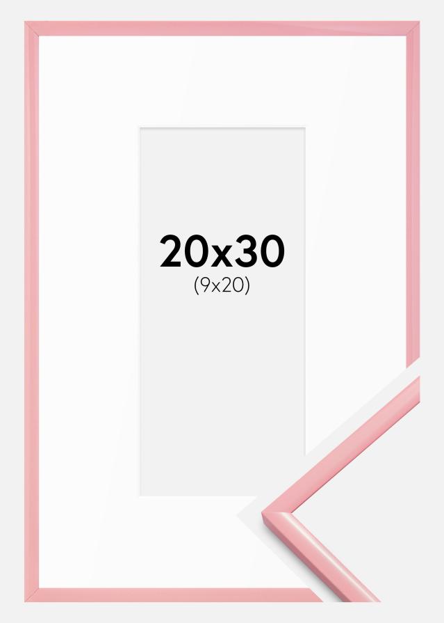 Cornice New Lifestyle Rosa 20x30 cm - passe-partout Bianco 10x21 cm