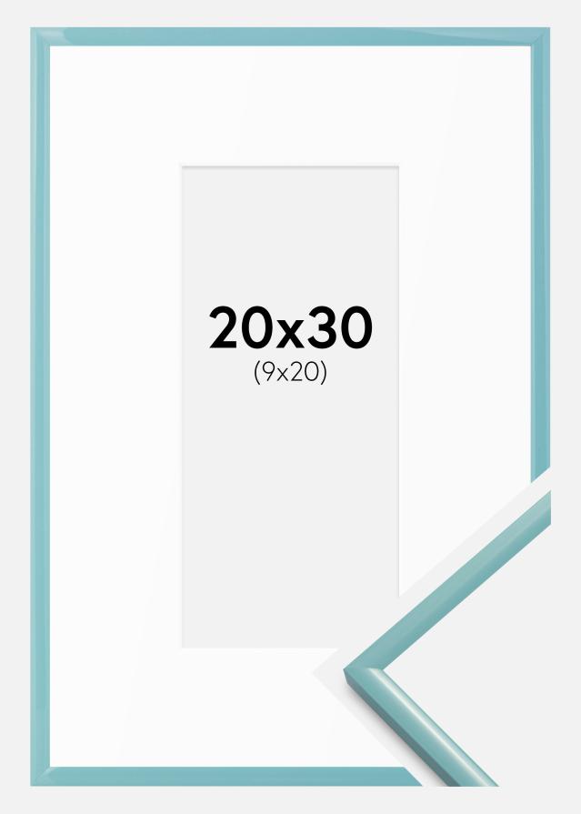 Cornice New Lifestyle Turchese 20x30 cm - passe-partout Bianco 10x21 cm