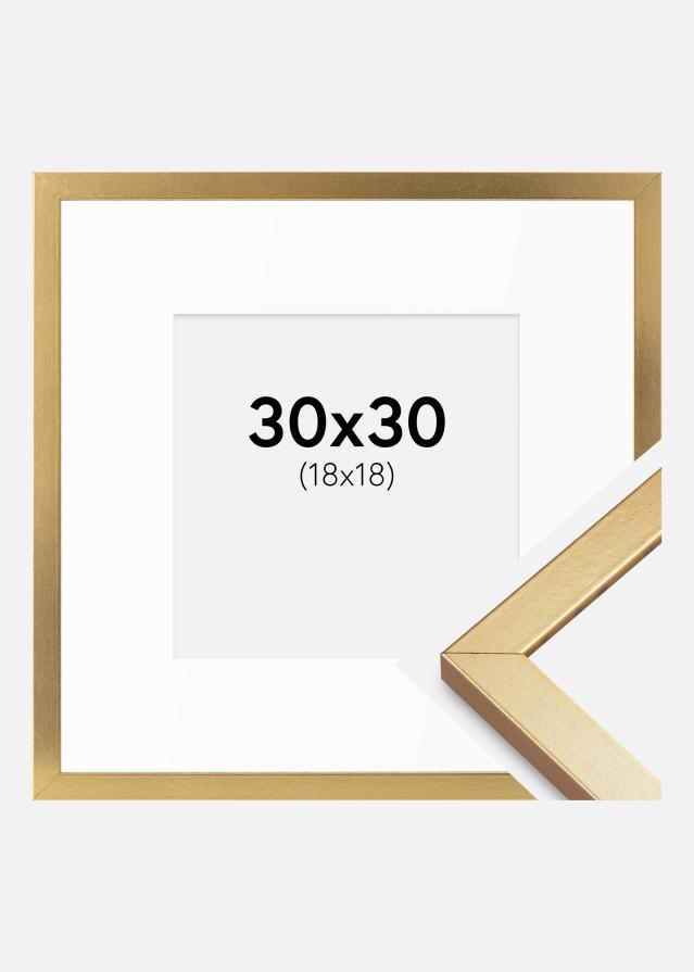 Cornice Minerva Oro 30x30 cm - passe-partout Bianco 19x19 cm