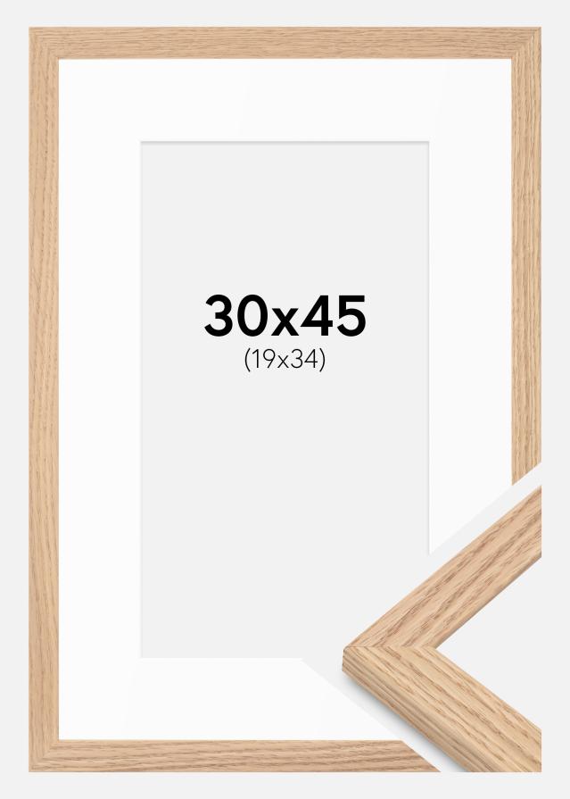 Cornice Tidlös Massiccia Quercia 30x45 cm - Passepartout Bianco 20x35 cm