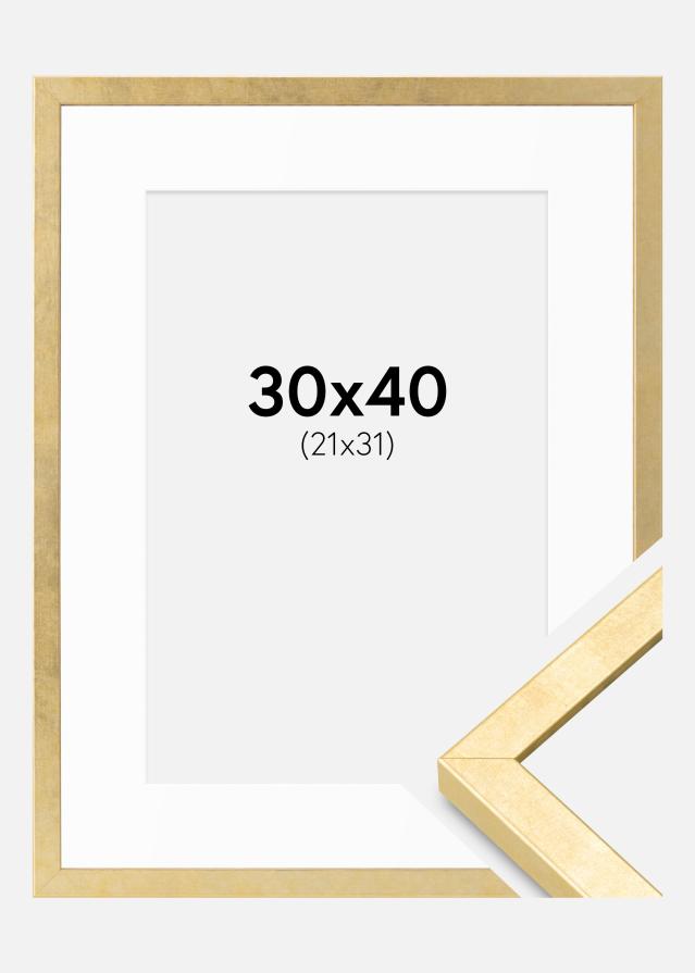 Cornice Ares Oro 30x40 cm - passe-partout Bianco 22x32 cm