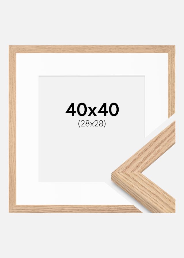 Cornice Tidlös Massiccia Quercia 40x40 cm - Passepartout Bianco 29x29 cm
