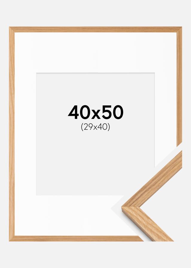 Cornice Massiv quercia 40x50 cm - passe-partout Bianco 30x41 cm