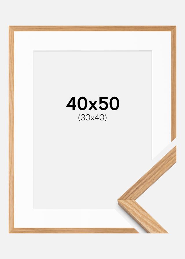 Cornice Massiv quercia 40x50 cm - passe-partout Bianco 31x41 cm