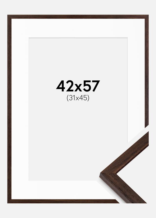 Cornice Edsbyn Noce 42x57 cm - passe-partout Bianco 32x46 cm