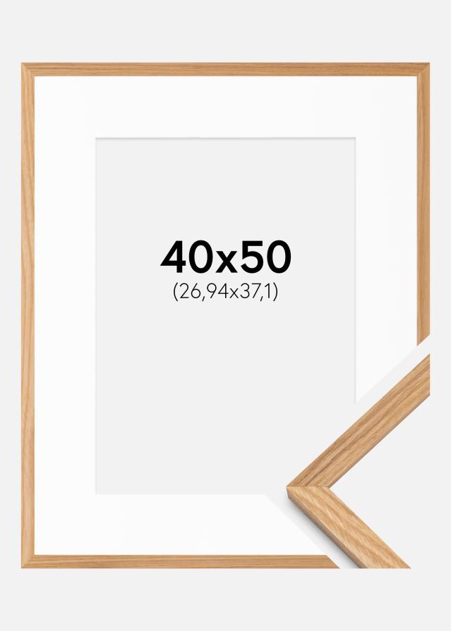 Cornice Massiv quercia 40x50 cm - passe-partout Bianco 11x15 inches