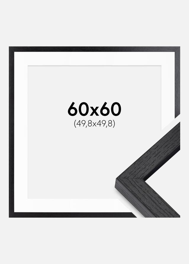 BGA Telaio a scatola Nero 60x60 cm - passe-partout Bianco 20x20 inches