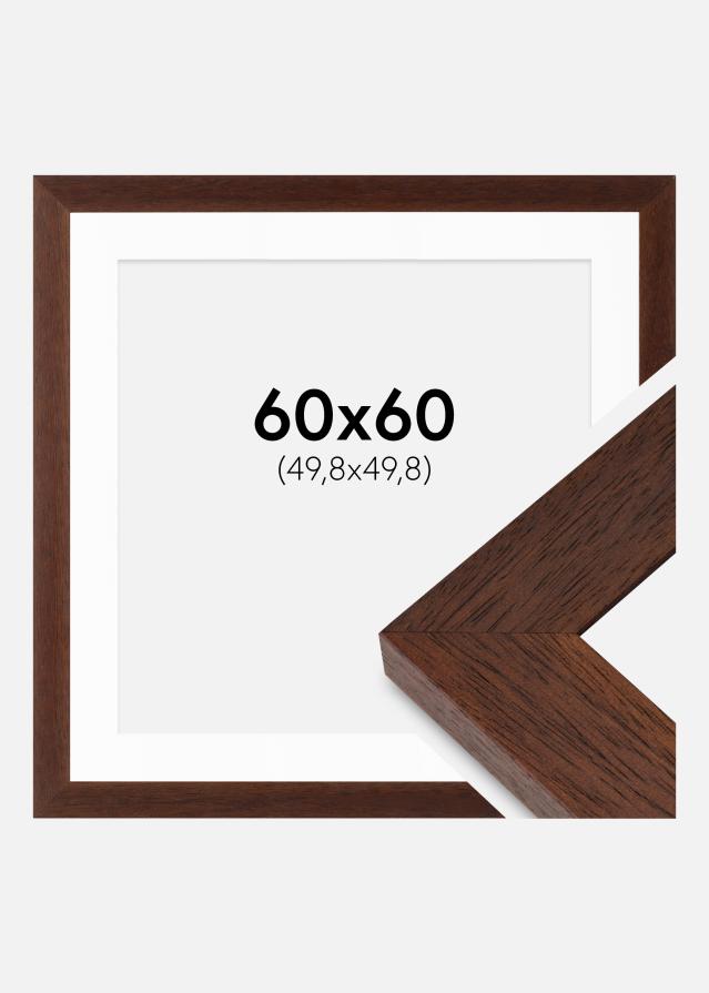 Cornice Juno Teak 60x60 cm - passe-partout Bianco 20x20 inches