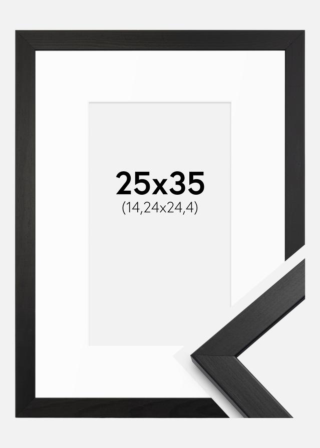 Cornice Stilren Nero 25x35 cm - passe-partout Bianco 6x10 inches