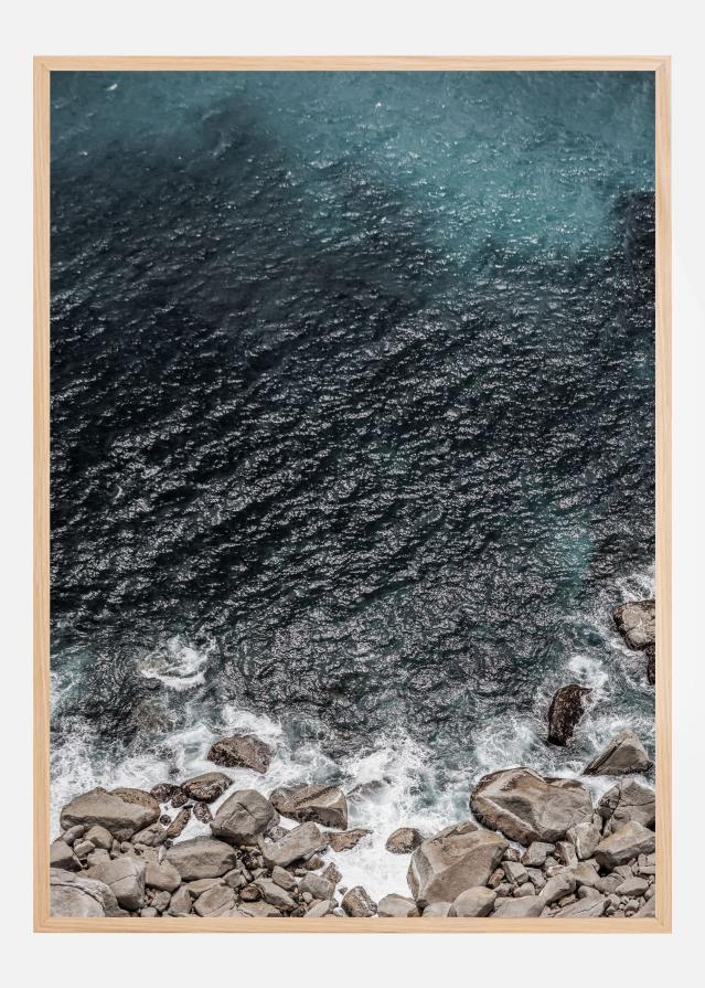Rocky Coastline Waves Poster