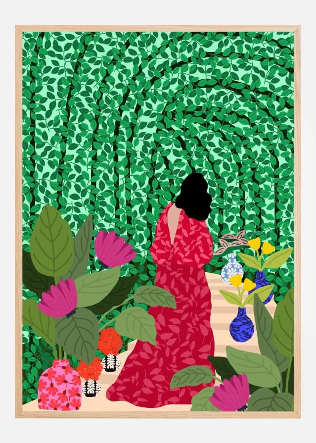 Girl At Her Garden Poster