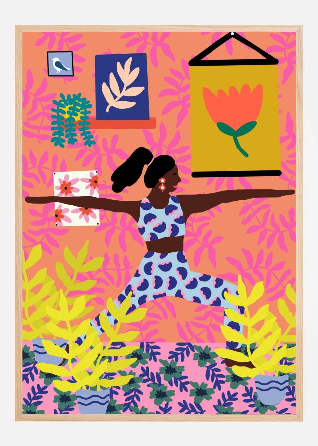 Yoga Warrior Position Poster