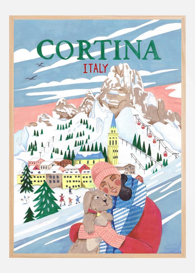 Travel Woman in Cortina Poster