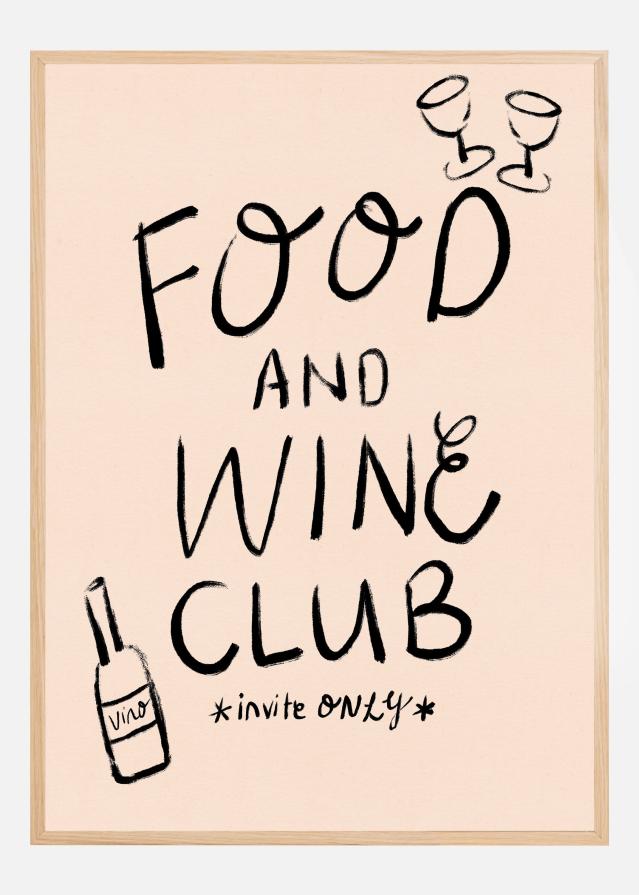 Food and Wine Club Typography Poster