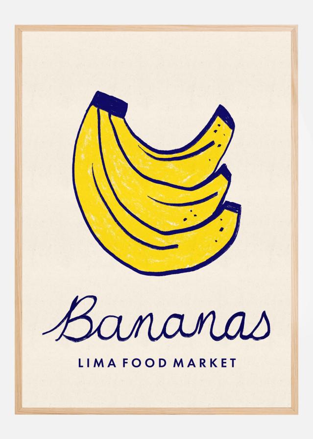 Bananas Lima Food Market Peru Poster