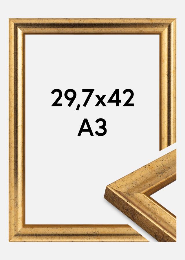 Cornice Conca Vetro acrilico Oro 29,7x42 cm (A3)