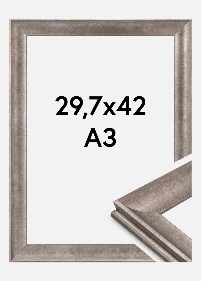 Cornice Conca Vetro acrilico Argento 29,7x42 cm (A3)