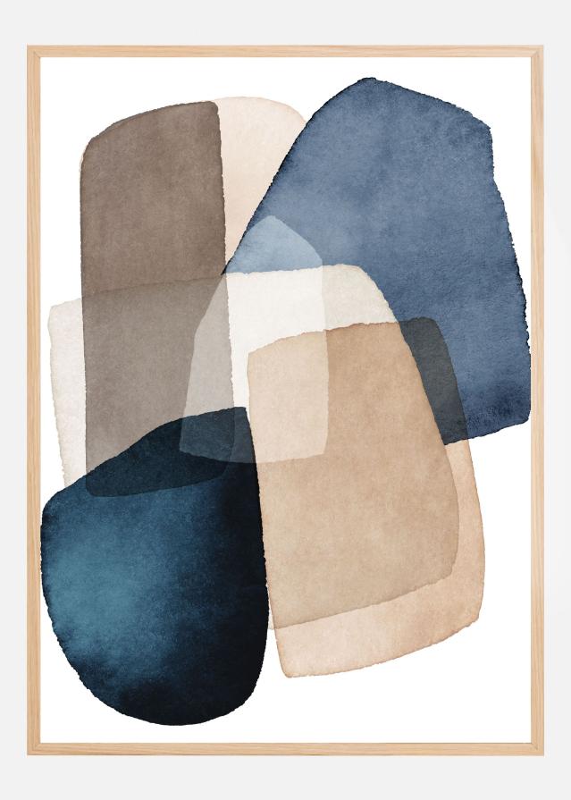 Blue Brown Blocks Poster