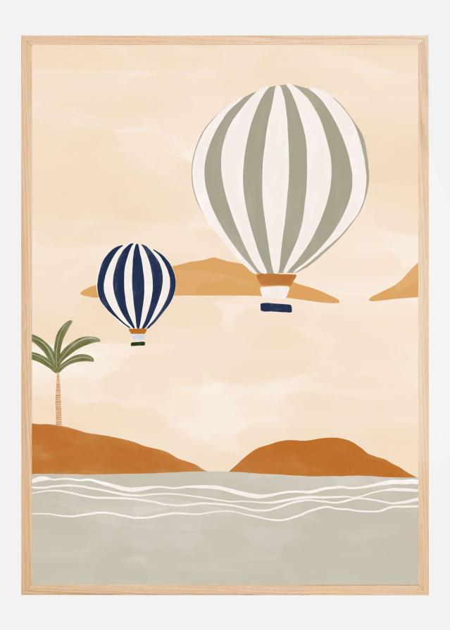 Airballoons In Dessert Poster