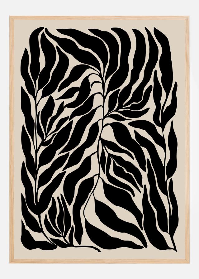 Black Leaf Silhouettes Poster